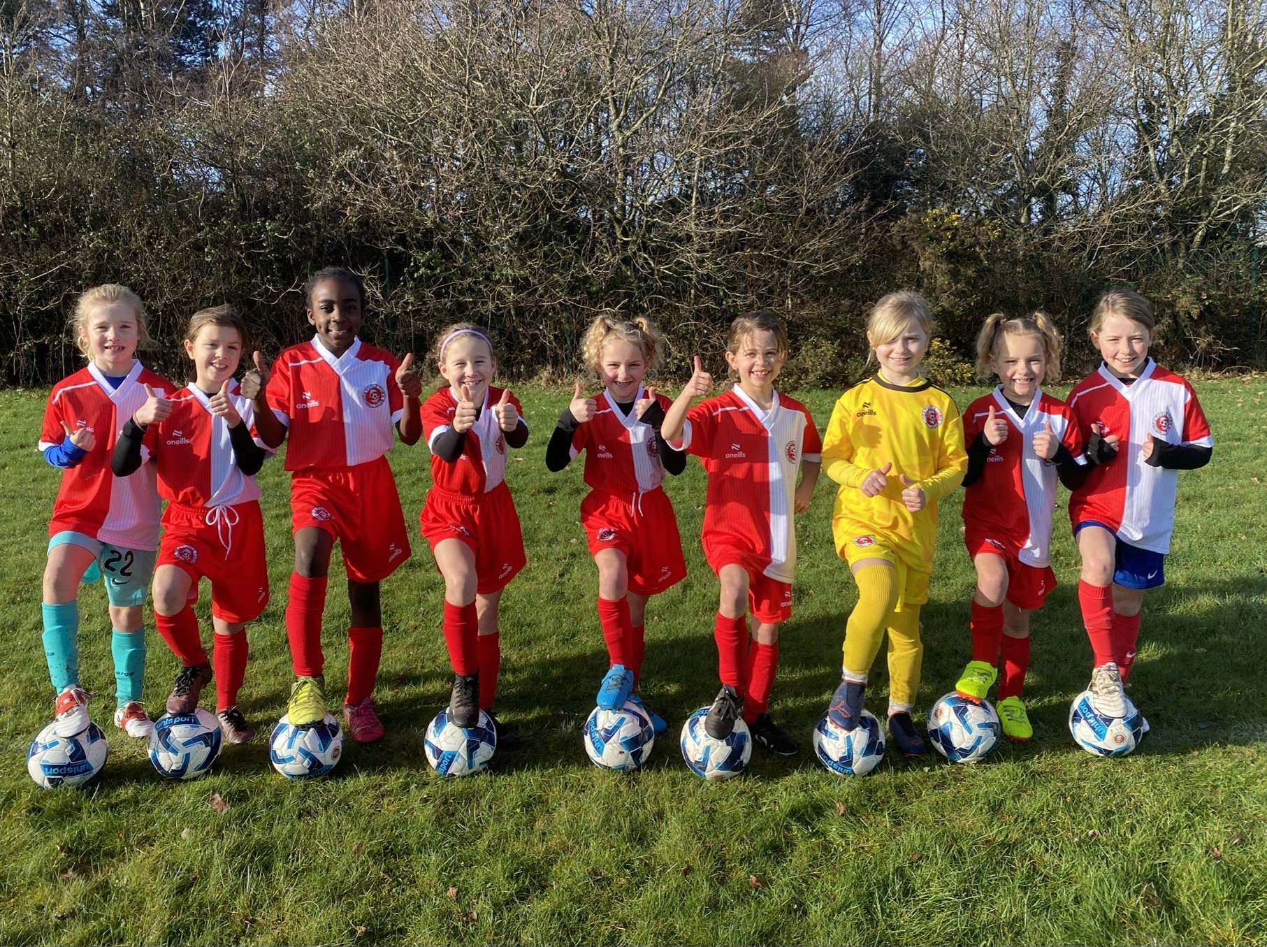 Girls under 8s football training