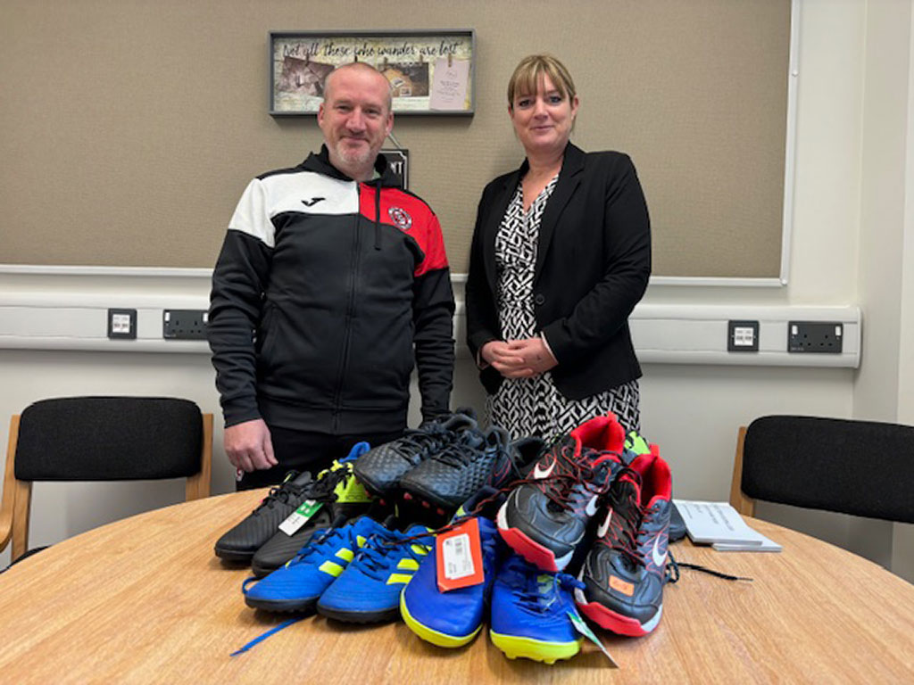 Andy White Hillbourne School Football Boots Donation