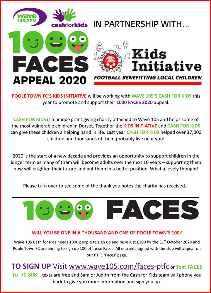 PTFC Wave 105 1000 Faces flyer